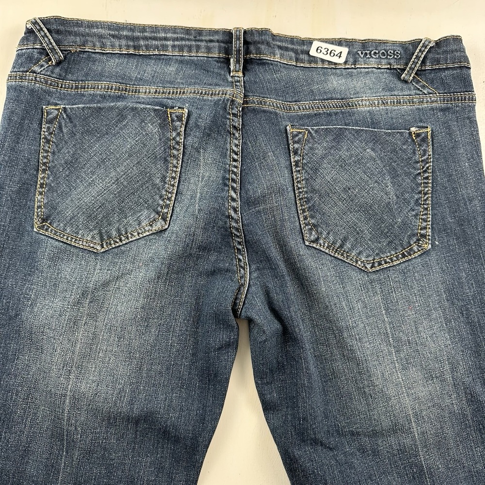 Y2K Vigoss The Jagger Boot Cut Jeans Medium Blue Womne 32 X 33 Cotton Stretch